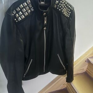 XPERT SPORT LEATHER Studded Black Leather Jacket